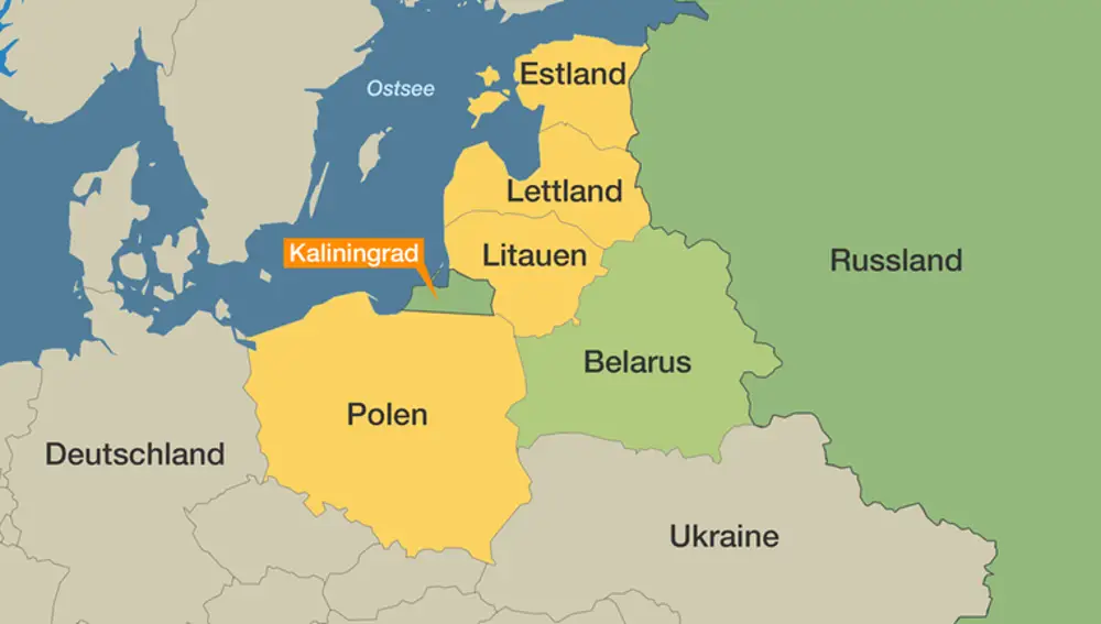 Mapa de los estados bálticos
