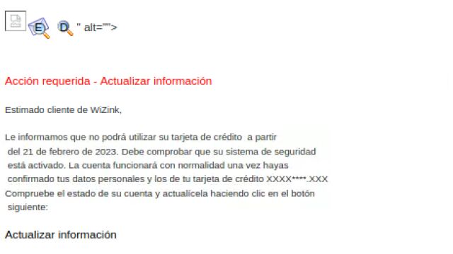 Alerta a los clientes de WiZink: si le informan de que van a bloquear su cuenta, cuidado, es una estafa