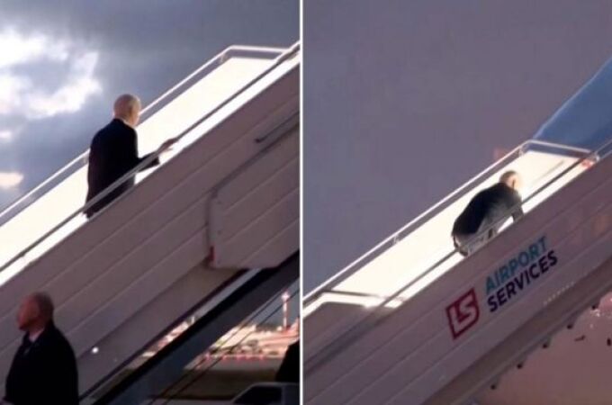 La caída de Biden se produjo cuando el presidente de EE UU debía regresar a Washington después de una visita de tres días a Kyiv