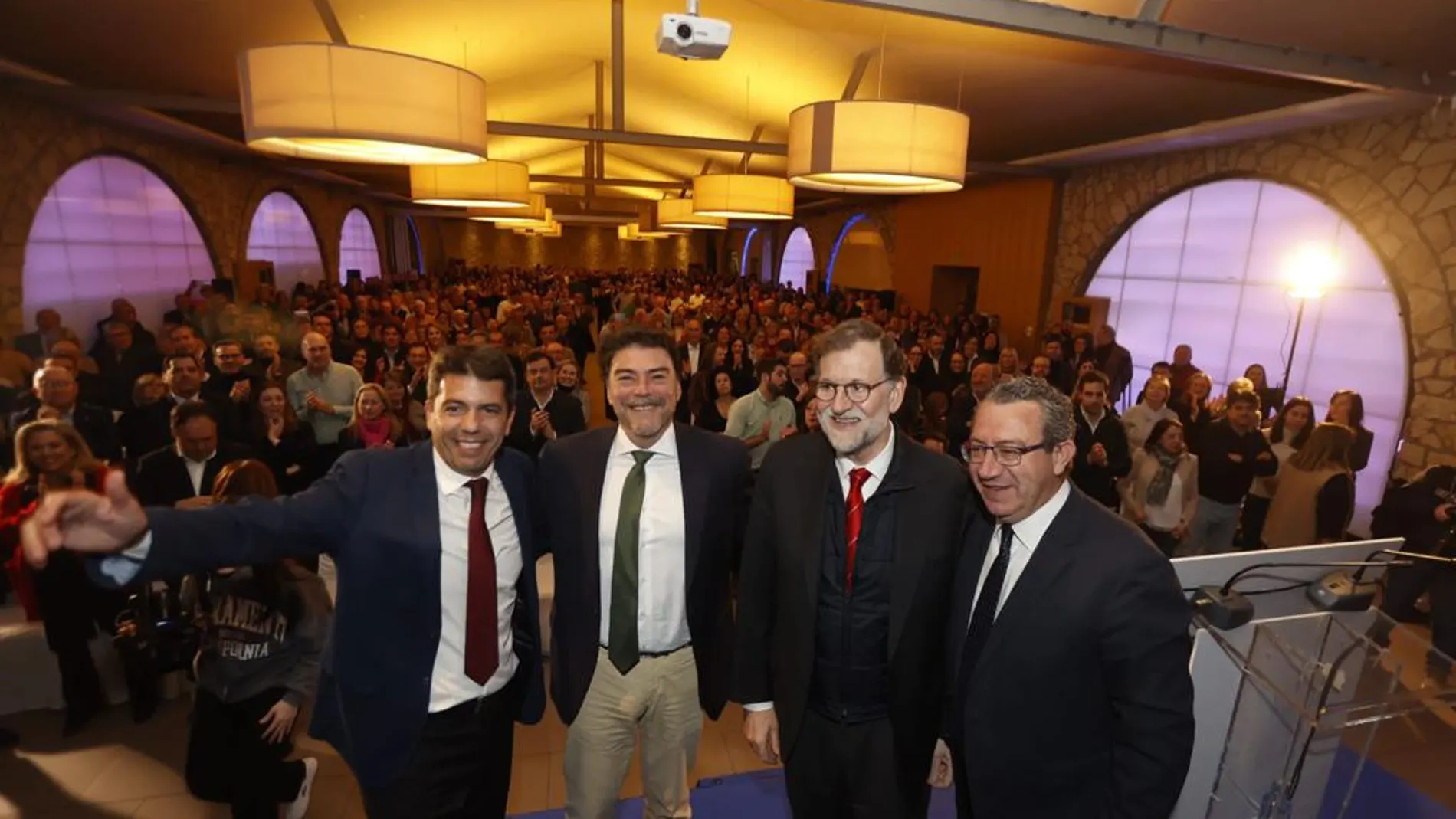 Carlos Mazón, Luis Barcala, Mariano Rajoy y Toni Pérez