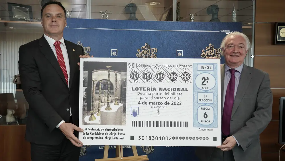 Sevilla.-Los candelabros tartésicos de Lebrija protagonizan el décimo de Lotería de este sábado 4 de marzo