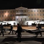 Protestas frente al Parlamento griego en Atenas