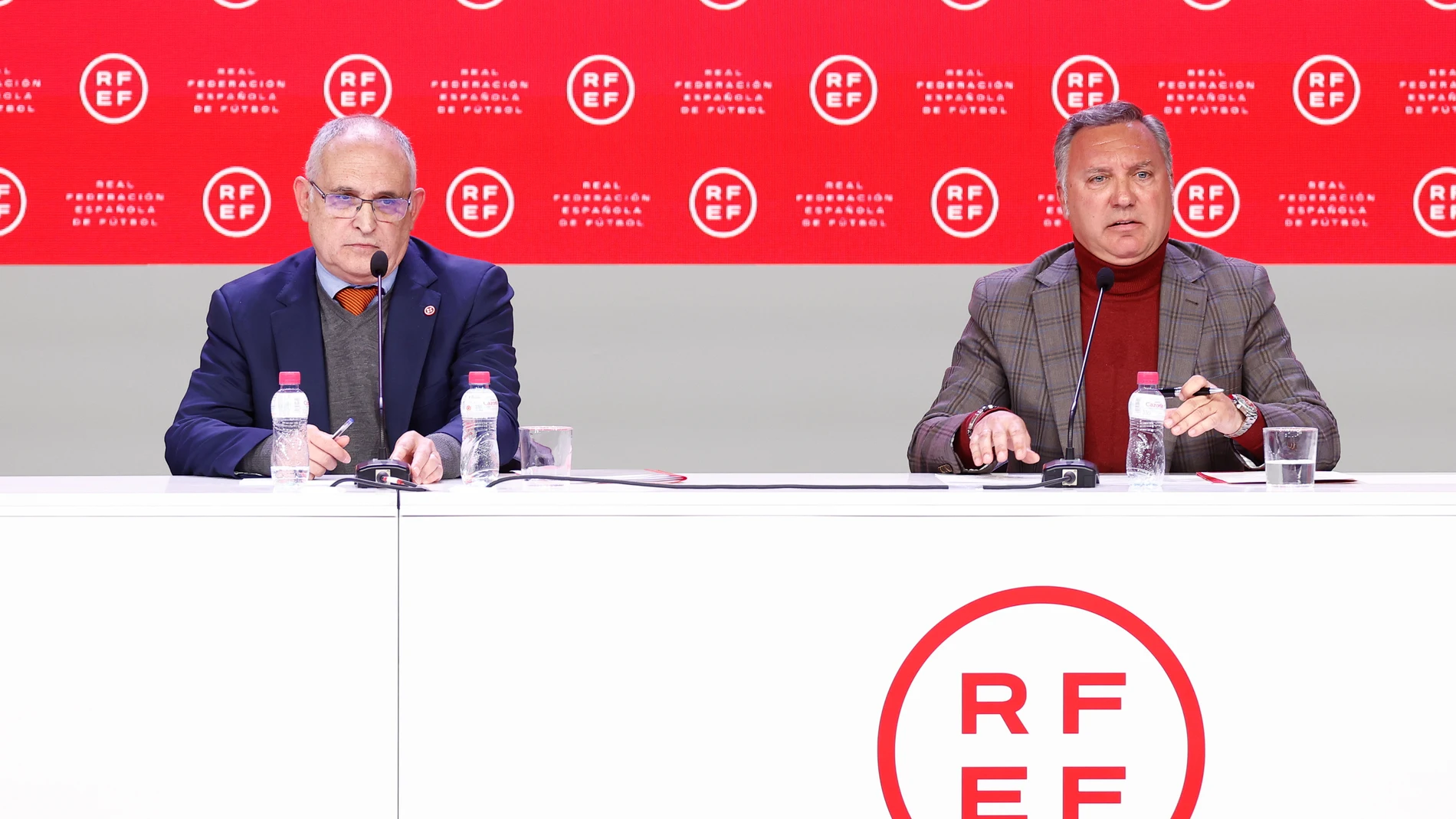 Luis Medina Cantalejo attends during the press conference of the Spanish Football Federation RFEF, offered by Andreu Camps, General Secretary of the RFEF, and Luis Medina Cantalejo, President of the Technical Committee of Referees of Spain, at Ciudad del Futbol on March 02, 2023, in Las Rozas, Madrid, Spain. AFP7 02/03/2023 ONLY FOR USE IN SPAIN
