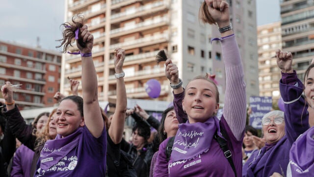 Una protesta feminista el pasado 8 de marzo, Día Internacional de la Mujer, en Valencia