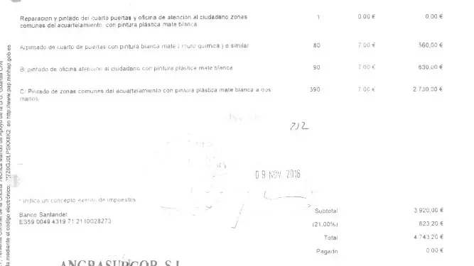 Factura de Angrasurcor (empresa de &quot;Mon&quot;)