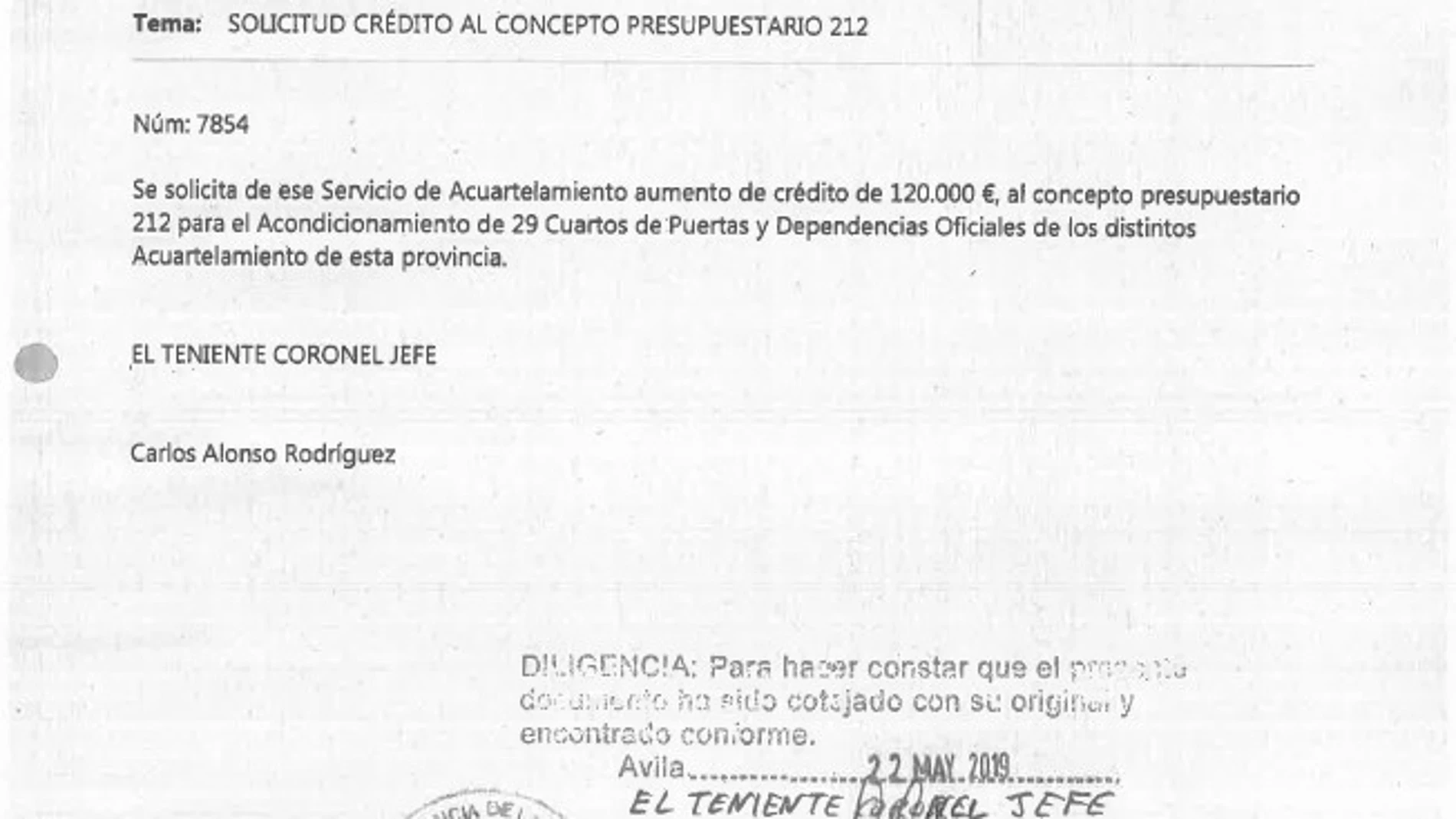 El desbloqueo de 120.000 euros para obras en Ávila hicieron saltar las alertas de la corrupción en la Guardia Civil