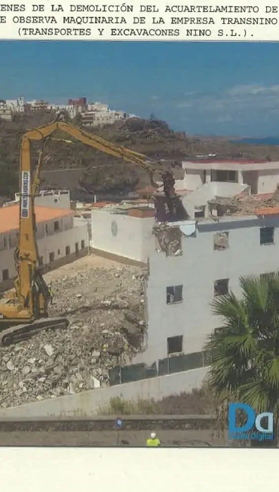 Imagen de demolición del cuartel de Garachico