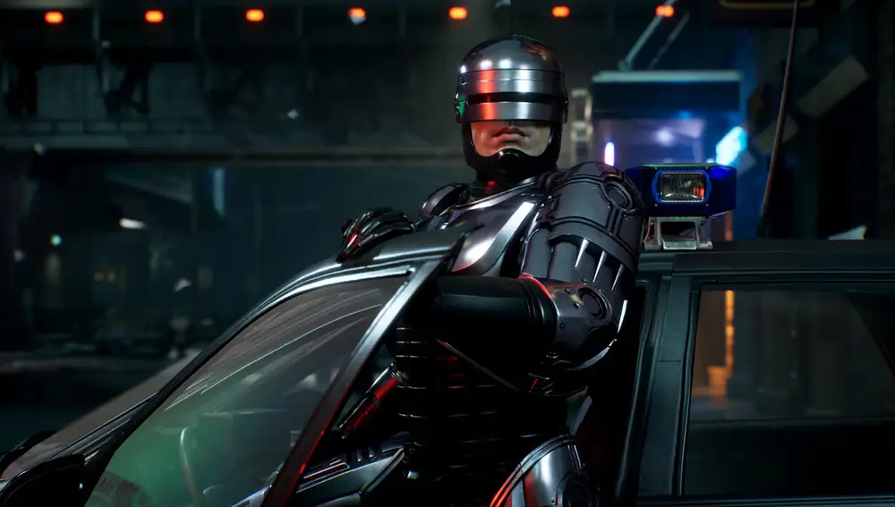 Recreación del icónico poster de Robocop en el videojuego.