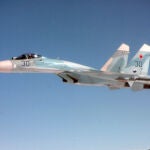  Un caza Su-27 ruso como el que ha impactado con el dron estadounidense
