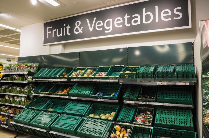 Escasez de frutas y verduras en Gran Bretaña.