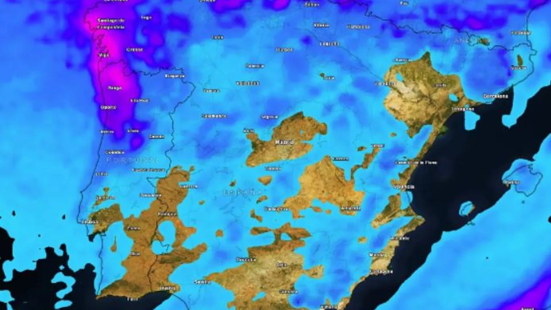 Acumulados previstos entre hoy y la madrugada del jueves 23 de marzo