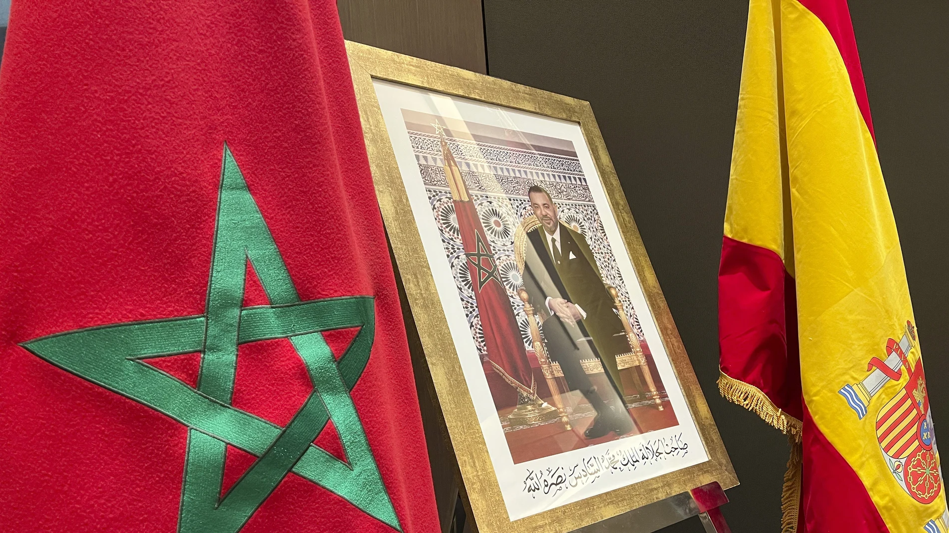 Fotografía del rey de Marruecos Mohamed VI durante el foro económico hispano-marroquí celebrado en Rabat (Marruecos