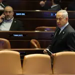 Benjamin Netanyahu en la sesión del Parlamento israelí
