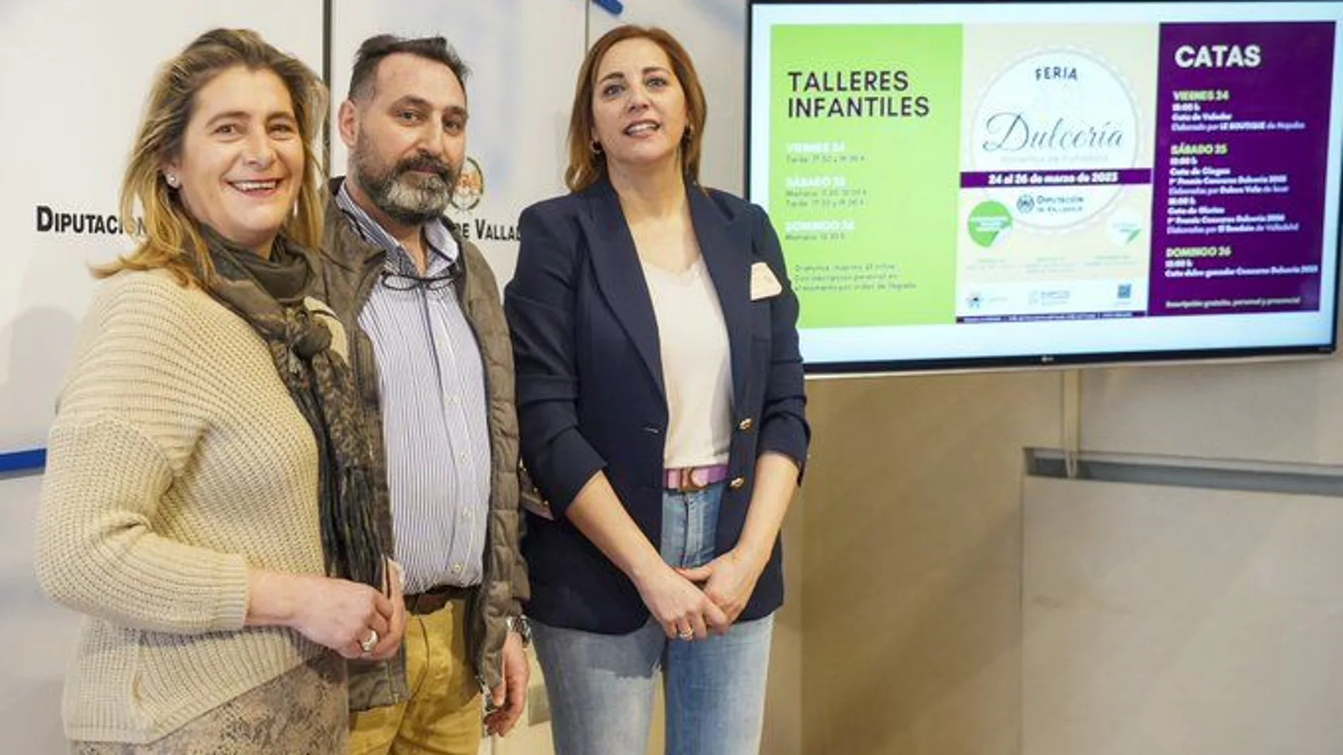 La diputada de Promoción y Consumo, Inmaculada Toledano, y el presidente de la Asociación de Confiteros de Valladolid, Rafael Mesonero, han presentado la primera edición de la Feria Dulcería
