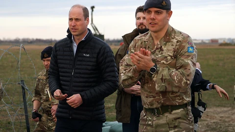 British Prince William visits soldiers in Rzeszow