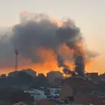 Imagen del incendio declarado en la localidad vallesana 