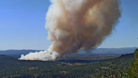 Imagen del incendio declarado en Villanueva de Viver (Castellón)
