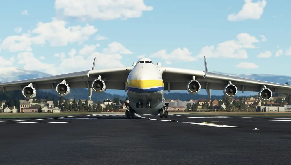 Antonov An-225 &quot;Mriya&quot; sobre tierra, en el videojuego.