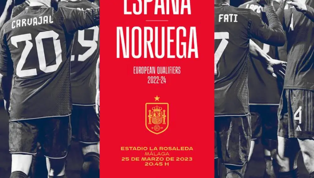 Cartel del partido España - Noruega