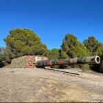 Uno de los cañones Vickers de Paloma Alta