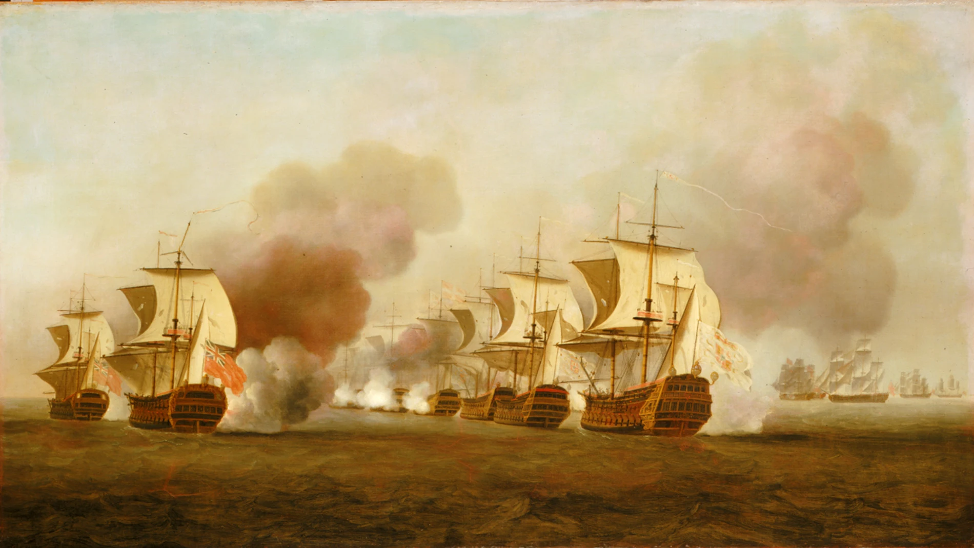 «La batalla de La Habana, 1 de octubre de 1748», óleo sobre lienzo de Samuel Scott (1702-1772)