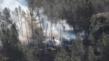 Imagen del incendio en Villanueva de Viver (Castellón)