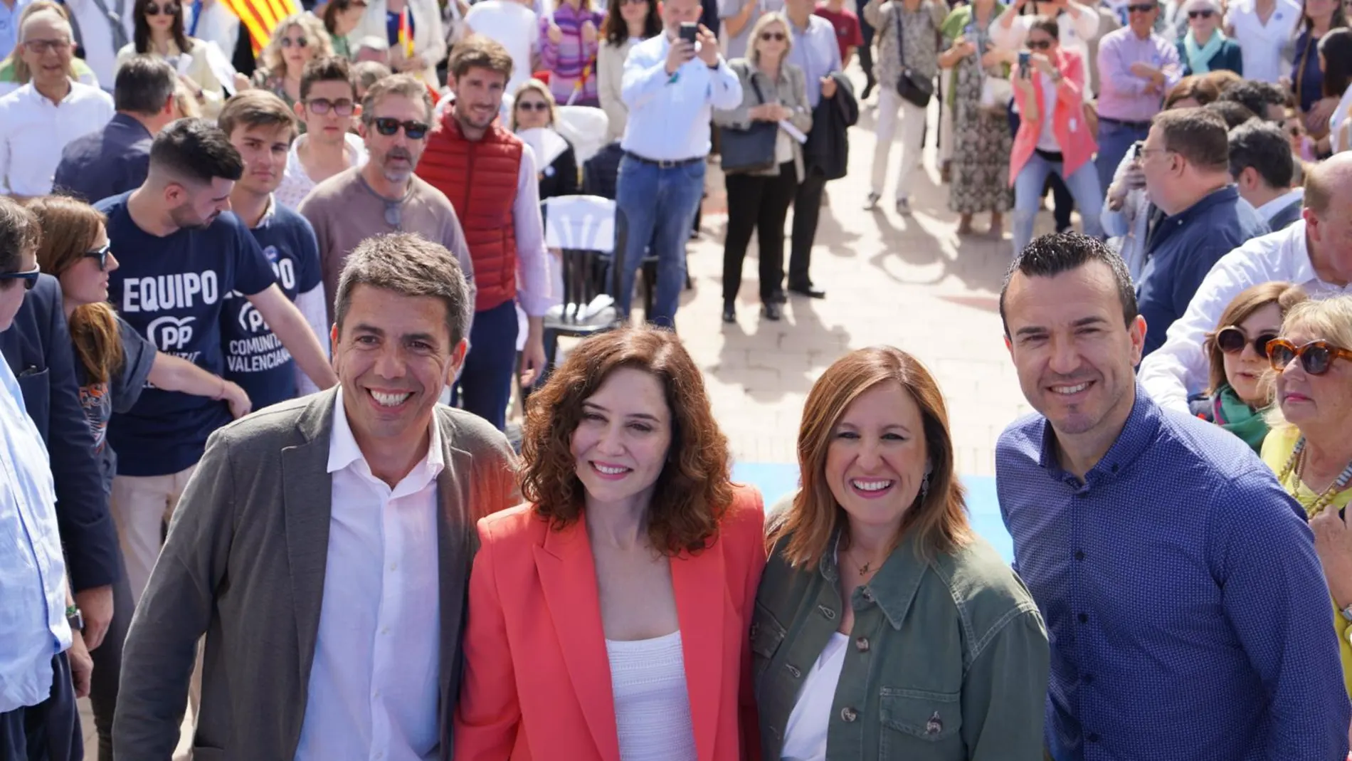 De izda a dcha, Carlos Mazón, Isabel Díaz Ayuso, María José Catalá y Vicente Mompó