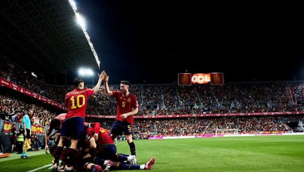 La Selección española celebra un gol ante Noruega el pasado sábado