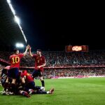 La Selección española celebra un gol ante Noruega el pasado sábado