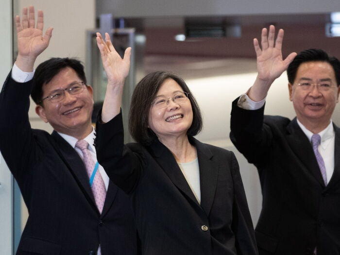 Taiwanese President Tsai Ing-wen departs for Central America