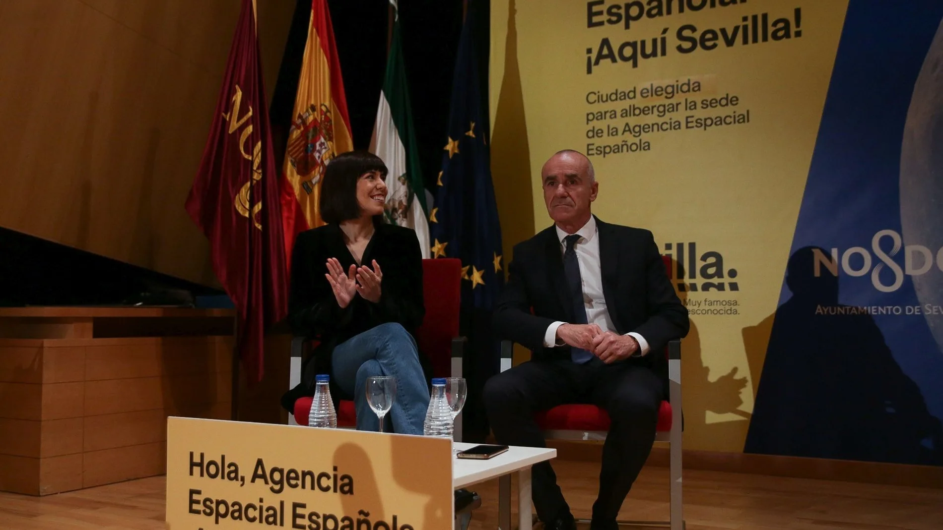 La ministra de Ciencia e Innovación, Diana Morant, y el alcalde de Sevilla, Antonio Muñoz