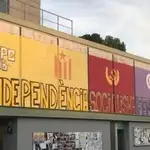 Mural independentista en la Universitat Autònoma de Barcelona 