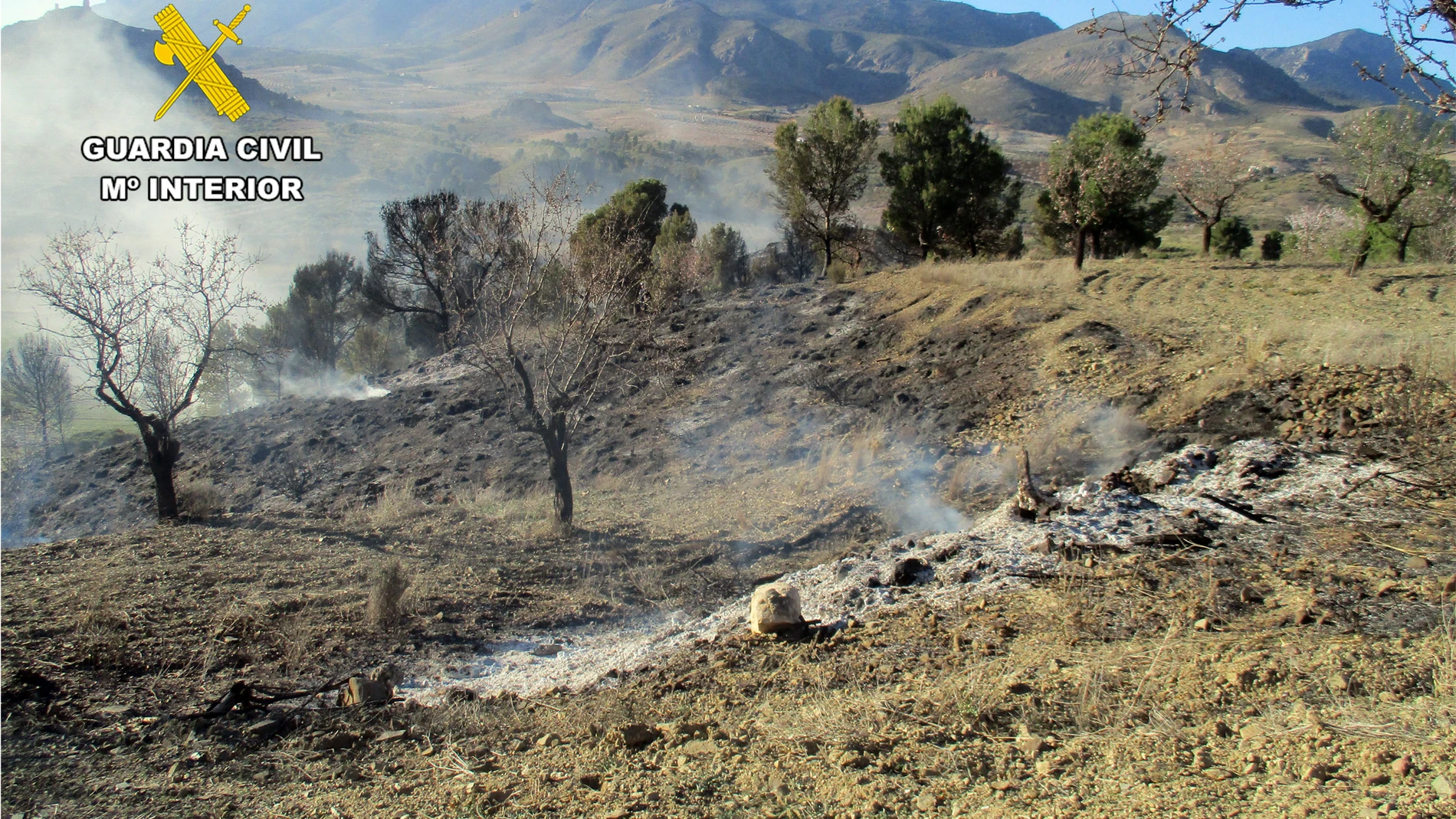 La Guardia Civil investiga al presunto autor de dos incendios forestales en Lorca