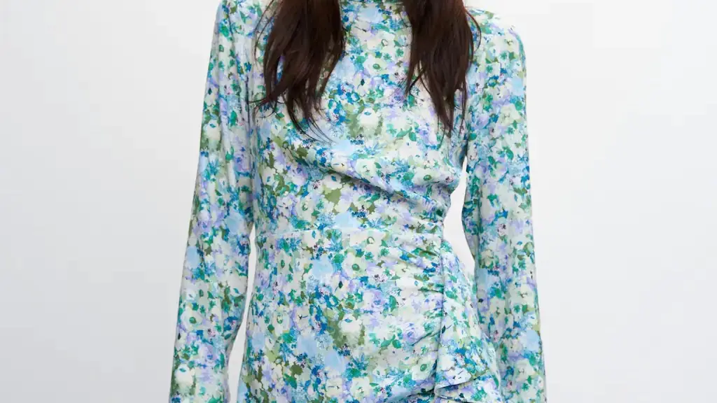 Vestido estampado floral volante