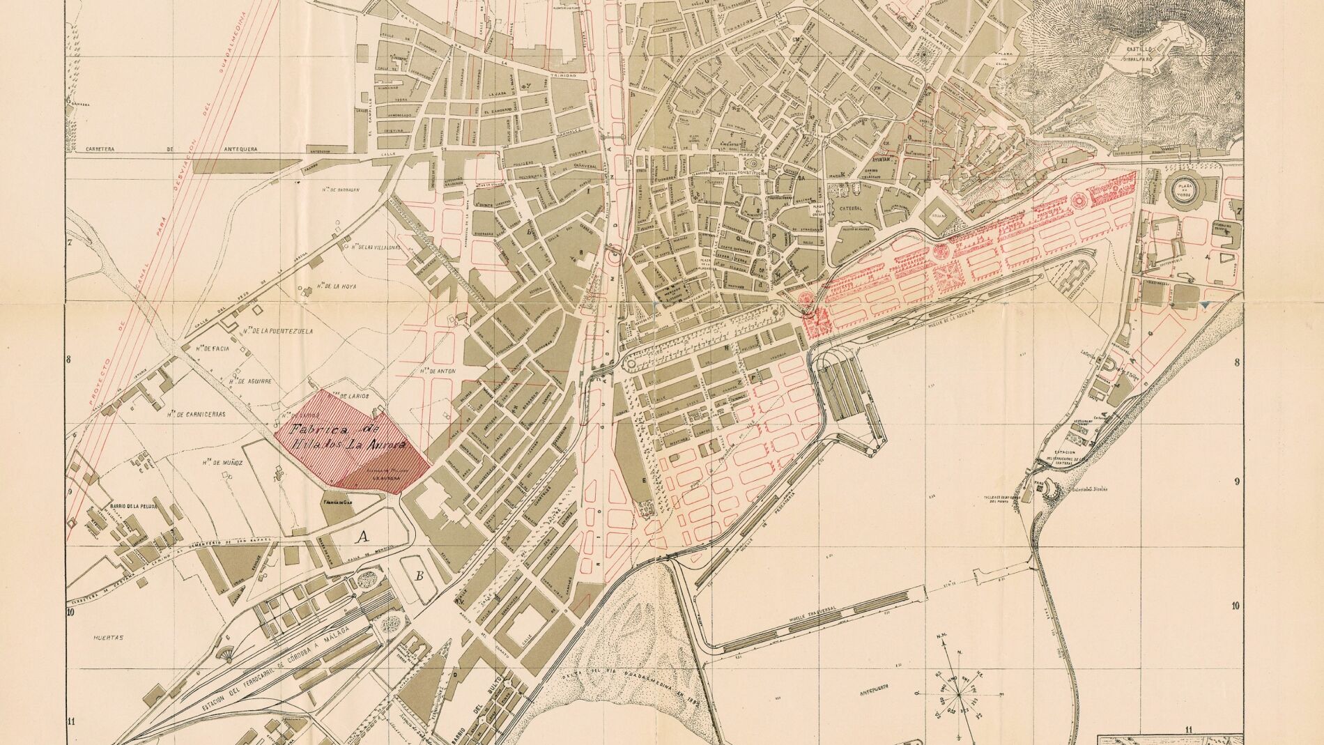 As Era El Mapa De M Laga En 1892   Plano Historico Malaga 98 