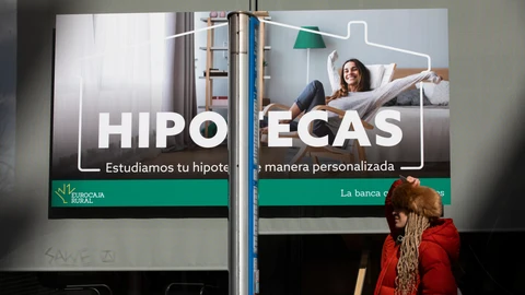 Cartel publicitario de hipotecas de una entidad bancaria.