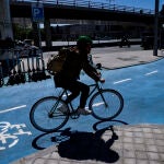 Nuevo carril bici en el paseo de la Castellana 