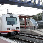 Trenes en la estación de Venta de Baños