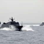 - (Taiwan), 10/04/2023.- A handout photo provided by the Taiwan Ministry of National Defense shows Taiwan Navy vessels FACG (Fast Attack Craft, Guided missile) sail at an undisclosed location, 10 April 2023. The People's Liberation Army (PLA) is holding a military exercise in the Fujian Province, Pingtan County, the closest point to Taiwan after China announced three days of military drills around Taiwan