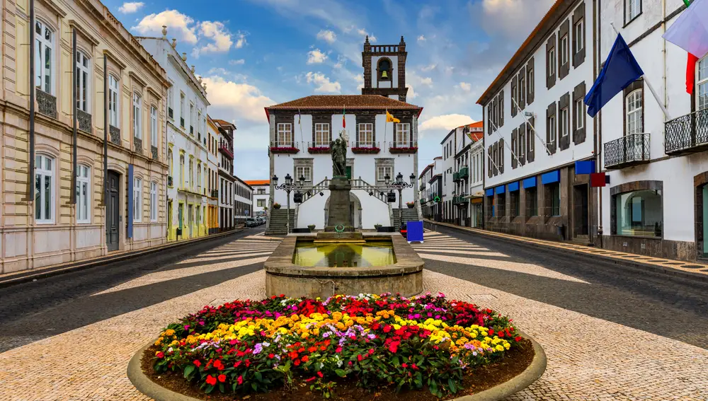 Ayuntamiento de Ponte Delgada en las islas Azores, Portugal