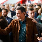 El presidente del Gobierno, Pedro Sánchez, a su llegada a la jornada de clausura de la Conferencia Municipal del PSOE