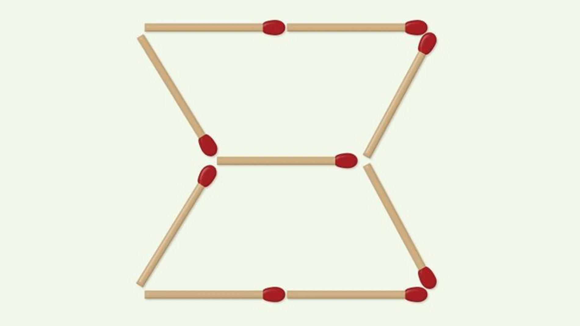 ¿Eres capaz de resolver el desafío? Sólo tienes que formar 3 triángulos moviendo dos cerillas