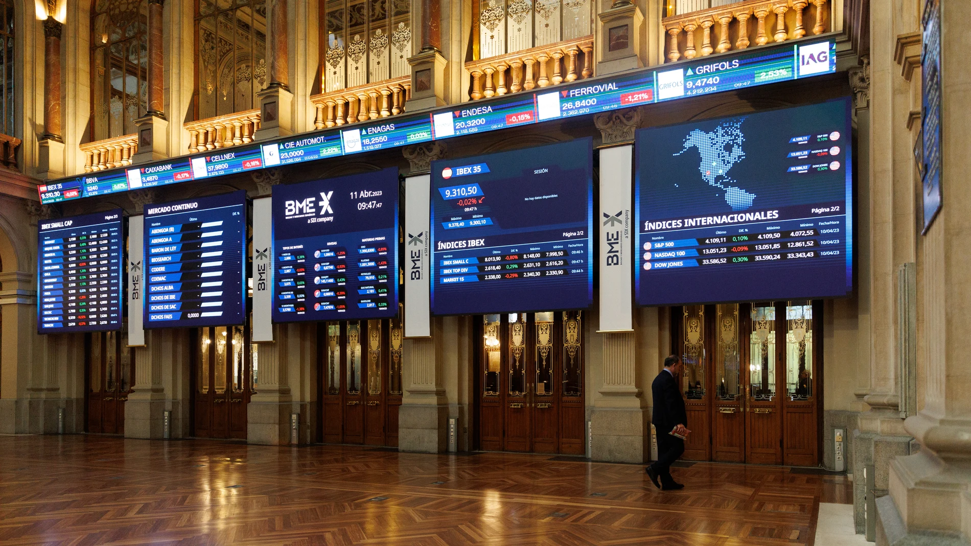 Economía/Bolsa.- El Ibex 35 avanza un 0,4% al cierre de la sesión y conquista los 9.400 enteros