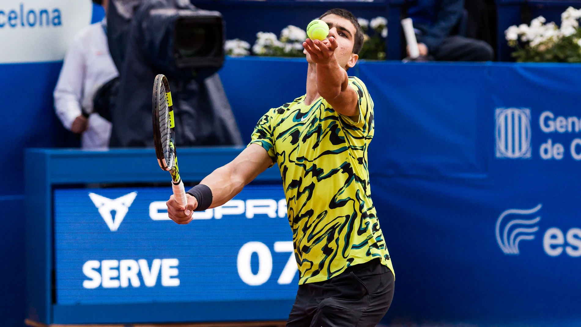 Carlos Alcaraz of spain in action during their match against Alejandro Davidovich of spain during Day Barcelona Open Banc Sabadell 2023 QF Quarter Finals at Real Club De Tenis Barcelona on April 21, 2023 in Barcelona, Spain. Javier Borrego / Afp7 21/04/2023 ONLY FOR USE IN SPAIN