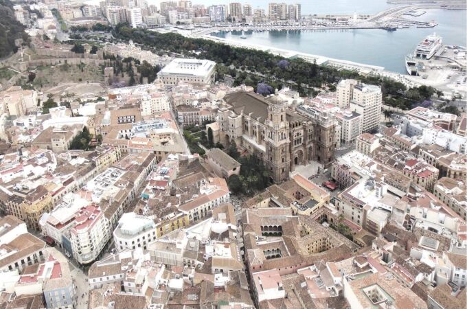 Vista área de la Catedral de Málaga