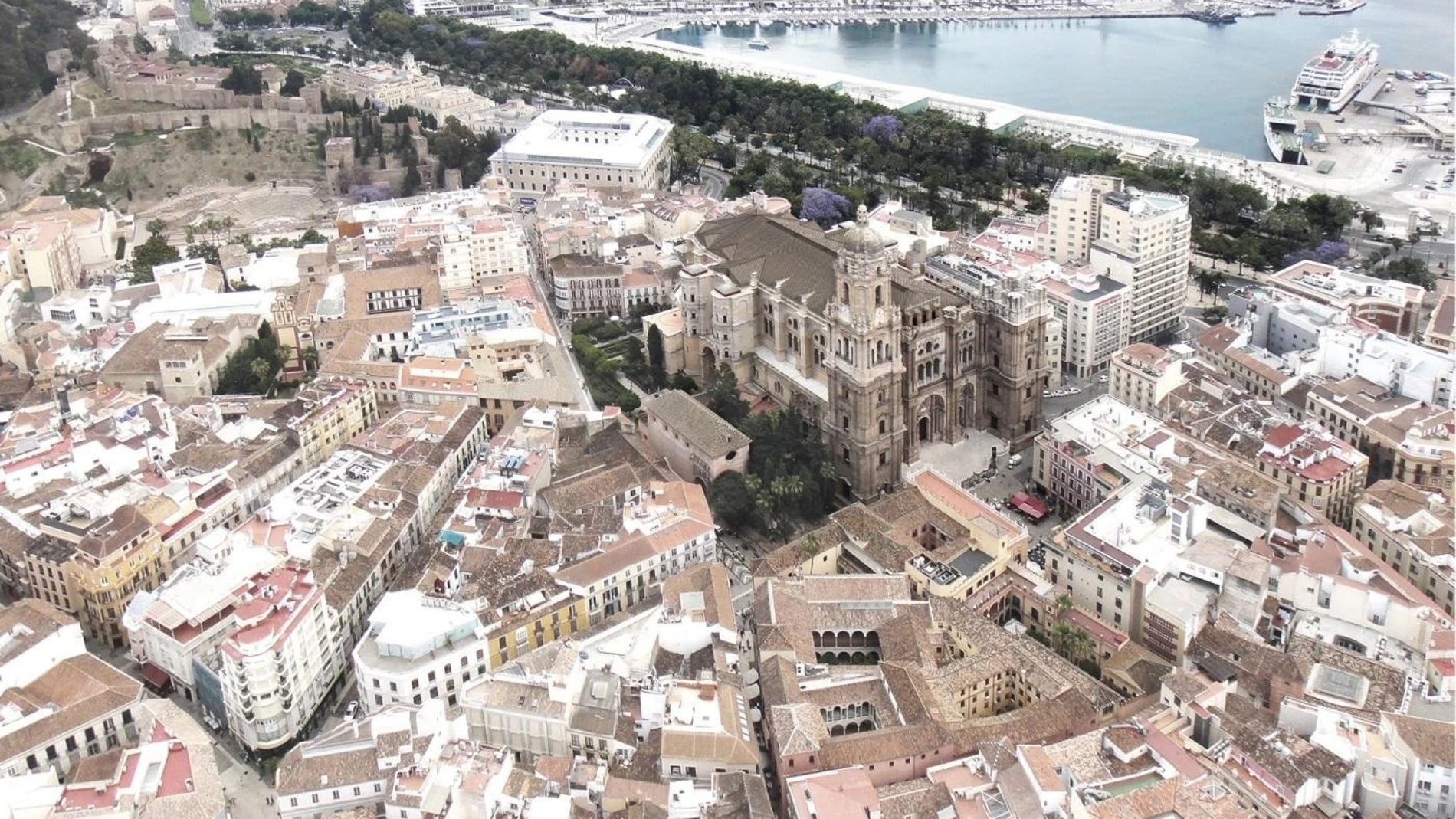 Vista área de la Catedral de Málaga