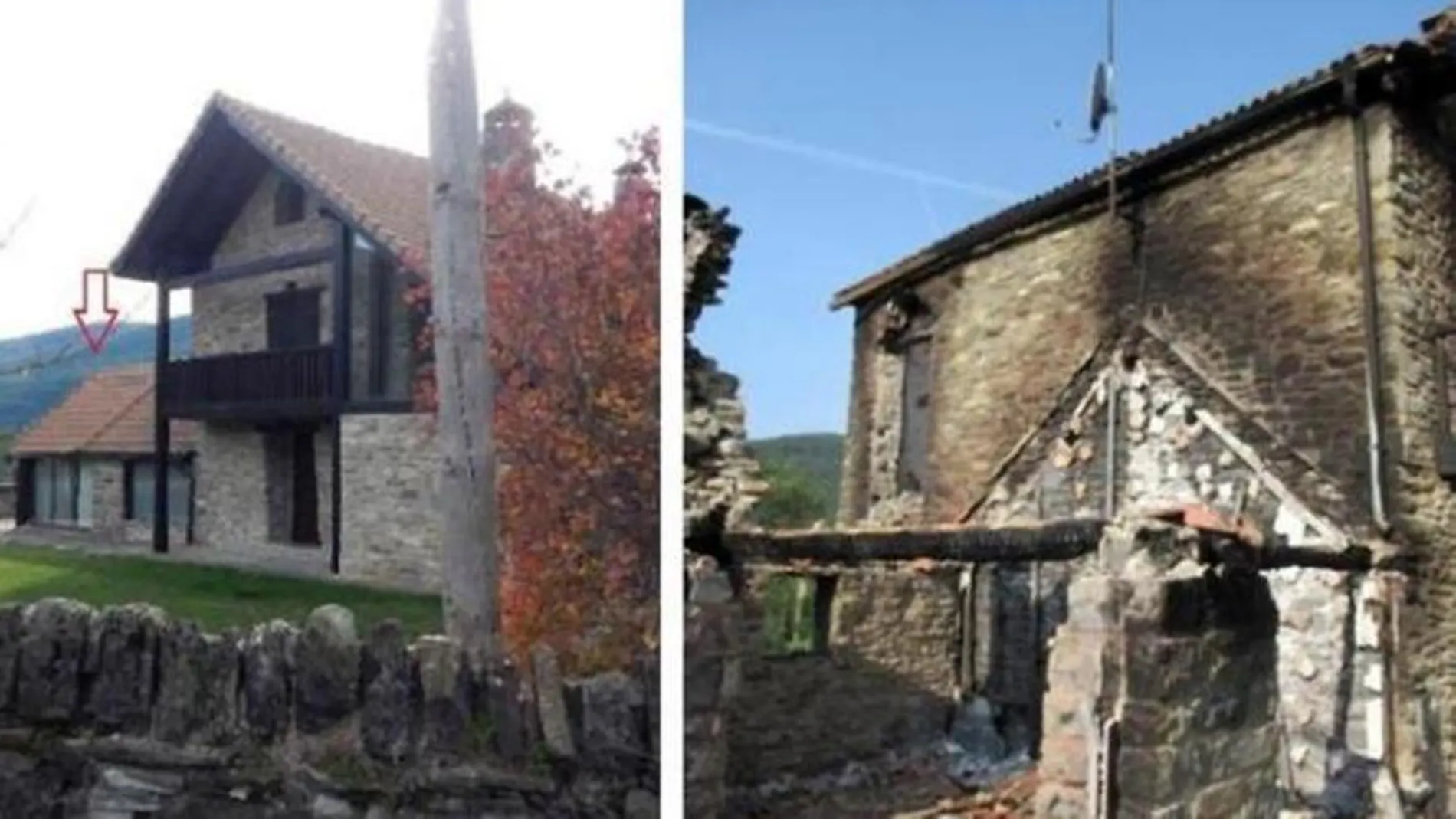 El antes y el después de los destrozos
