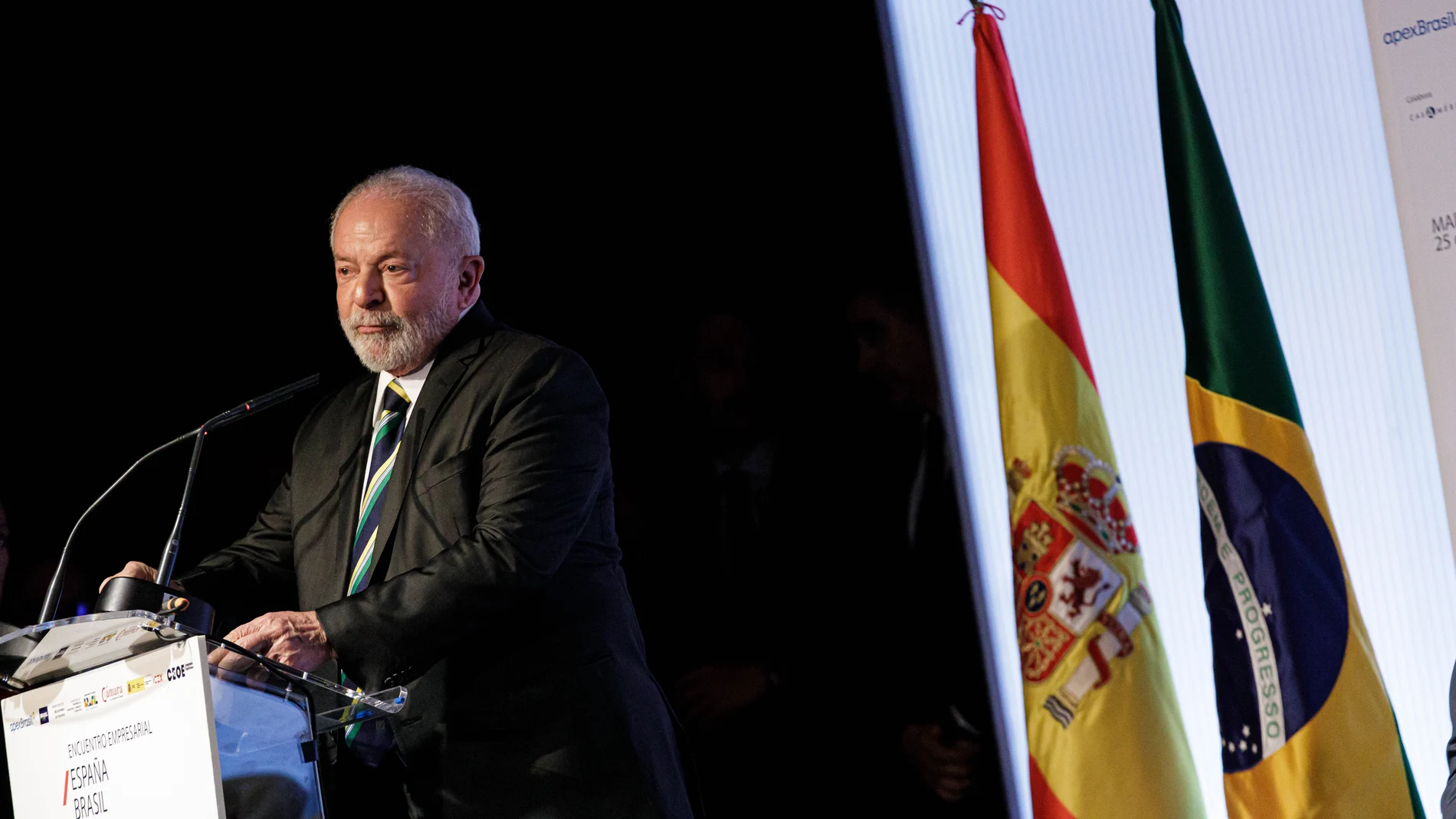 El presidente de Brasil, Lula da Silva, en la Casa de América de Madrid