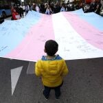 Manifestacion en Madrid en favor de la aprobacion de la "Ley Trans".