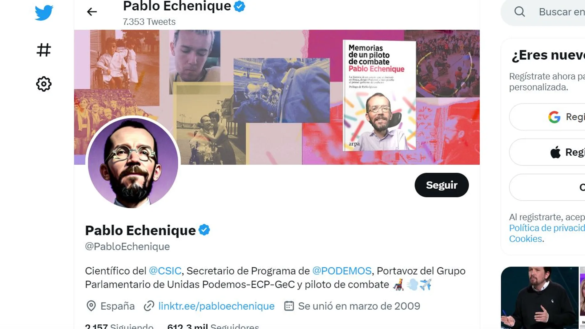 Twitter de Pablo Echenique